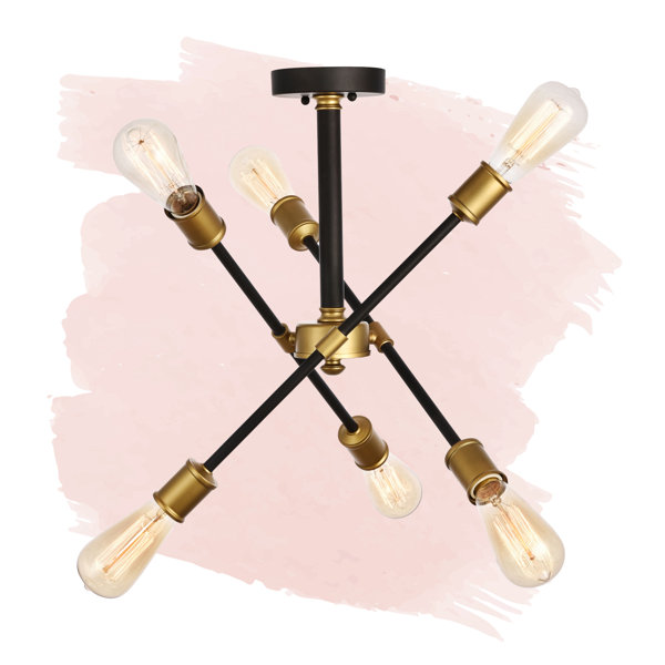 Wade Logan® Colebrook 6 - Light Sputnik Modern Linear Chandelier